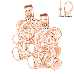14K or 18K Gold Teddy Bear Earrings