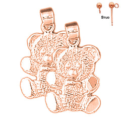 14K or 18K Gold Teddy Bear Earrings