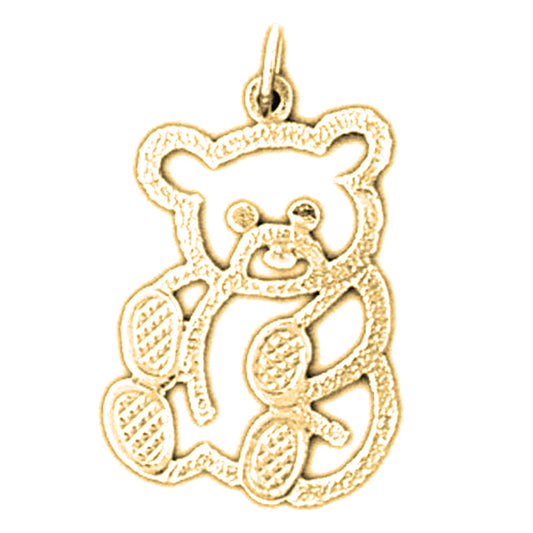 14K or 18K Gold Teddy Bear Pendant
