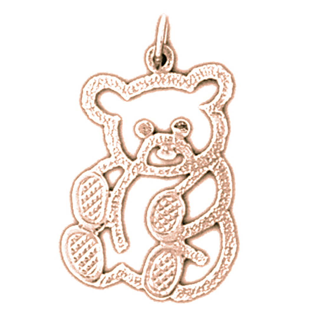 14K or 18K Gold Teddy Bear Pendant