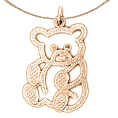 Colgante de osito de peluche en oro de 14 quilates o 18 quilates