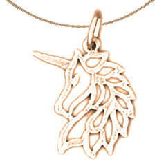 Colgante Unicornio de Oro de 14K o 18K
