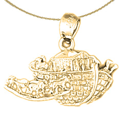 Colgante Arca de Noé en oro de 14 quilates o 18 quilates
