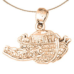 Colgante Arca de Noé en oro de 14 quilates o 18 quilates