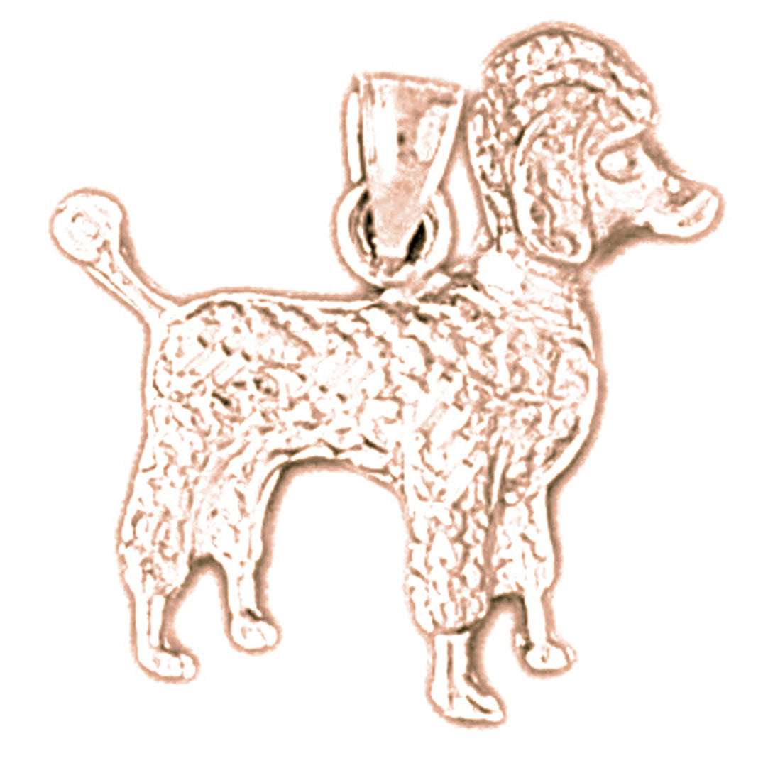 14K or 18K Gold Poodle Pendant