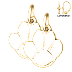 14K or 18K Gold Dog Print Earrings