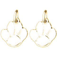 14K or 18K Gold 15mm Dog Print Earrings