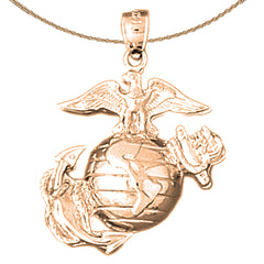 Anhänger „Adler auf der Erde“ der US Marines aus 14 oder 18 Karat Gold