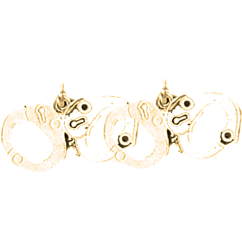 Yellow Gold-plated Silver 13mm Handcuff Earrings