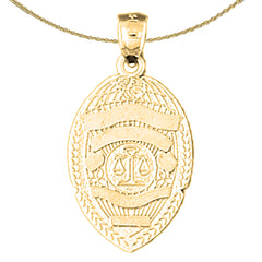 Anhänger mit Polizeiabzeichen aus 14 Karat oder 18 Karat Gold