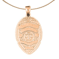 Anhänger mit Polizeiabzeichen aus 14 Karat oder 18 Karat Gold