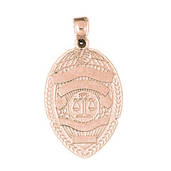 14K or 18K Gold Police Badge Pendant
