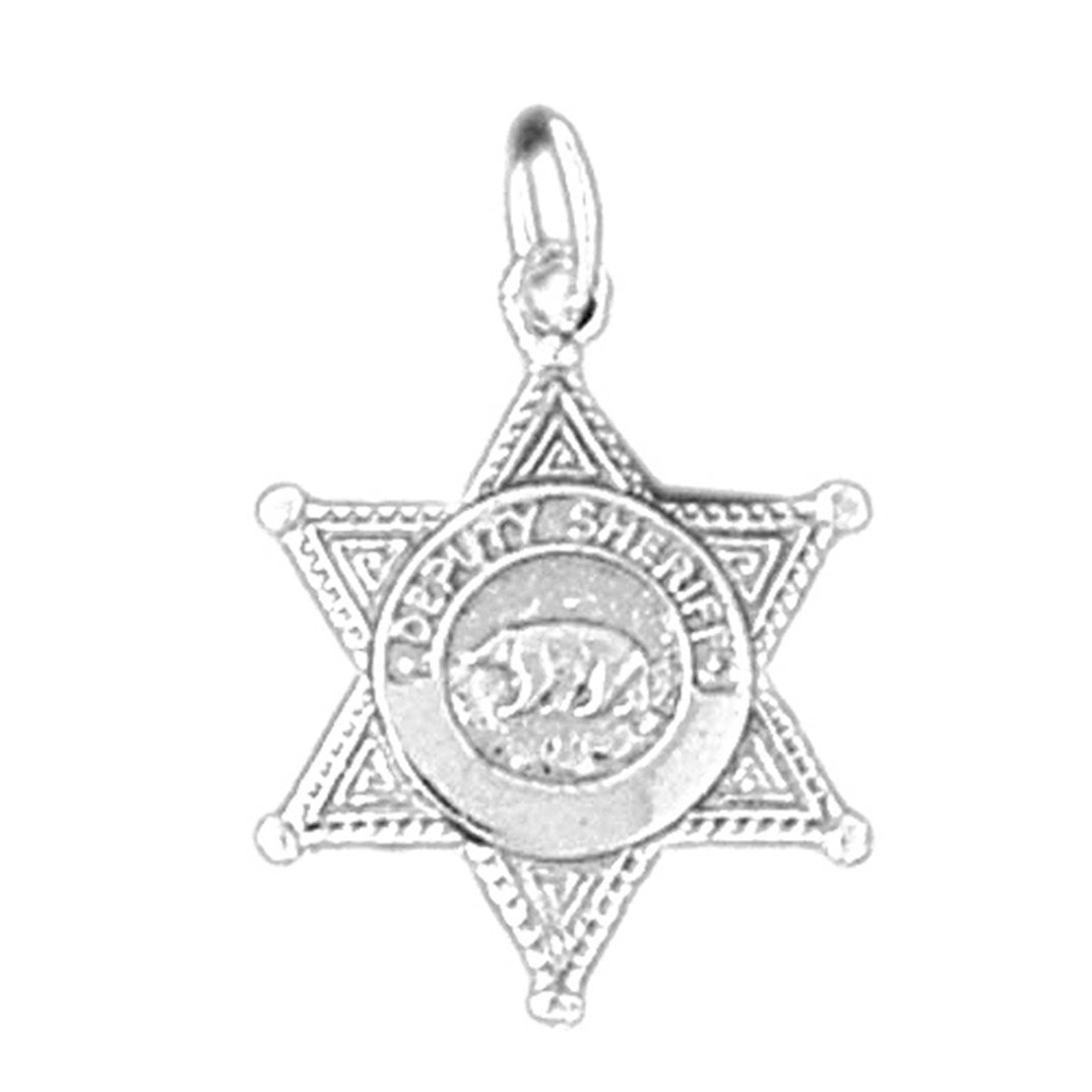 14K or 18K Gold Police Badge Pendant