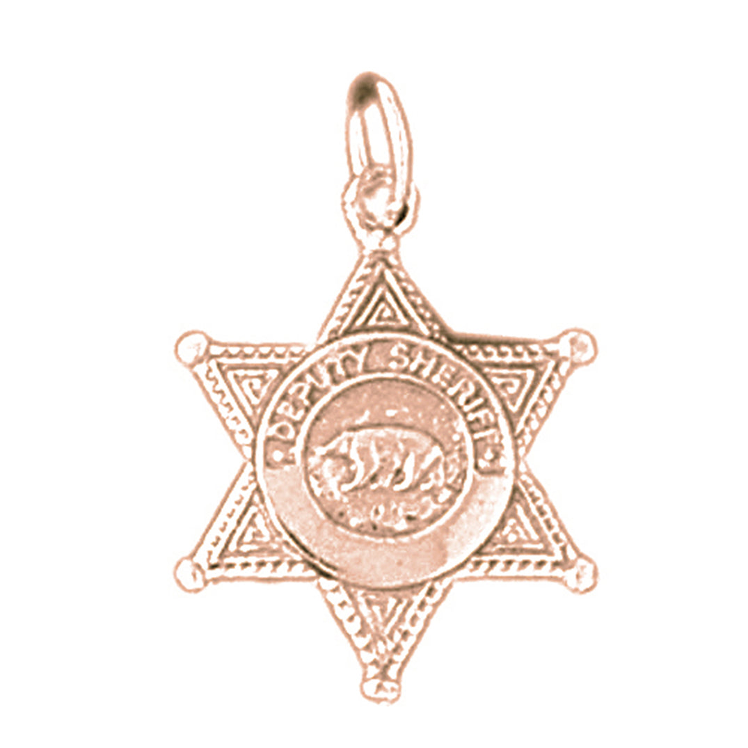 14K or 18K Gold Police Badge Pendant