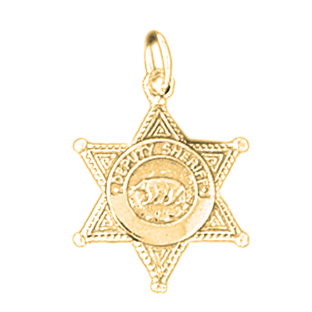 14K or 18K Gold Police Badge Pendant