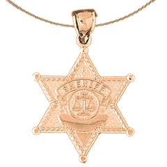 14K oder 18K Gold Sheriff Abzeichen Anhänger