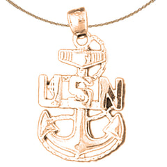 14K oder 18K Gold US Navy Anker Anhänger