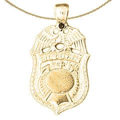 Colgante con insignia de bombero en oro de 14 quilates o 18 quilates