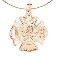 14K oder 18K Gold Feuerwehr-Abzeichen-Anhänger