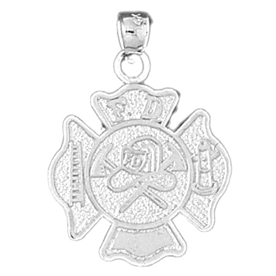 14K or 18K Gold Fire Department Badge Pendant
