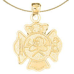 14K oder 18K Gold Feuerwehr-Abzeichen-Anhänger