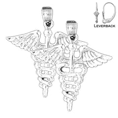 14K or 18K Gold Caduceus Earrings