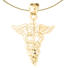 Caduceus-Anhänger aus 14 Karat oder 18 Karat Gold