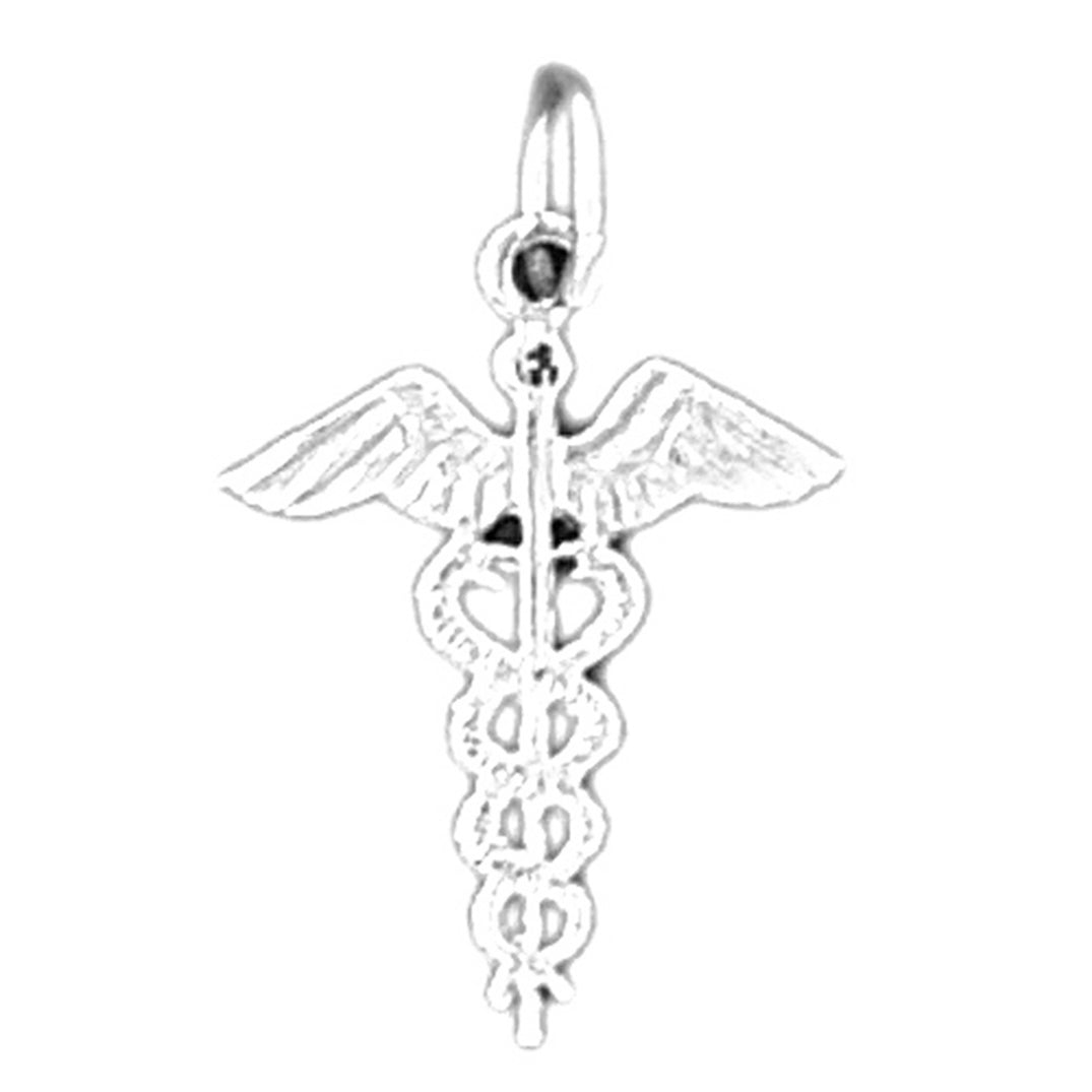 14K or 18K Gold Caduceus Pendant