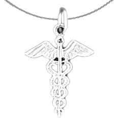 14K or 18K Gold Caduceus Pendant
