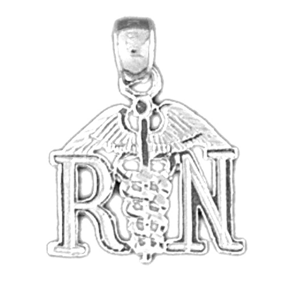 14K or 18K Gold R.N. Registered Nurse Pendant