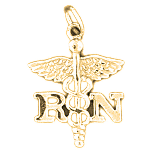 14K or 18K Gold R.N. Registered Nurse Pendant