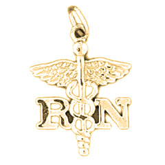 14K or 18K Gold R.N. Registered Nurse Pendant