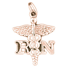 14K or 18K Gold R.N. Registered Nurse Pendant