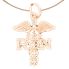 14K oder 18K Gold RN Registered Nurse Anhänger