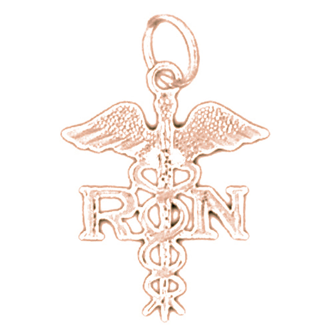 14K or 18K Gold R.N. Registered Nurse Pendant