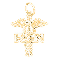14K or 18K Gold R.N. Registered Nurse Pendant