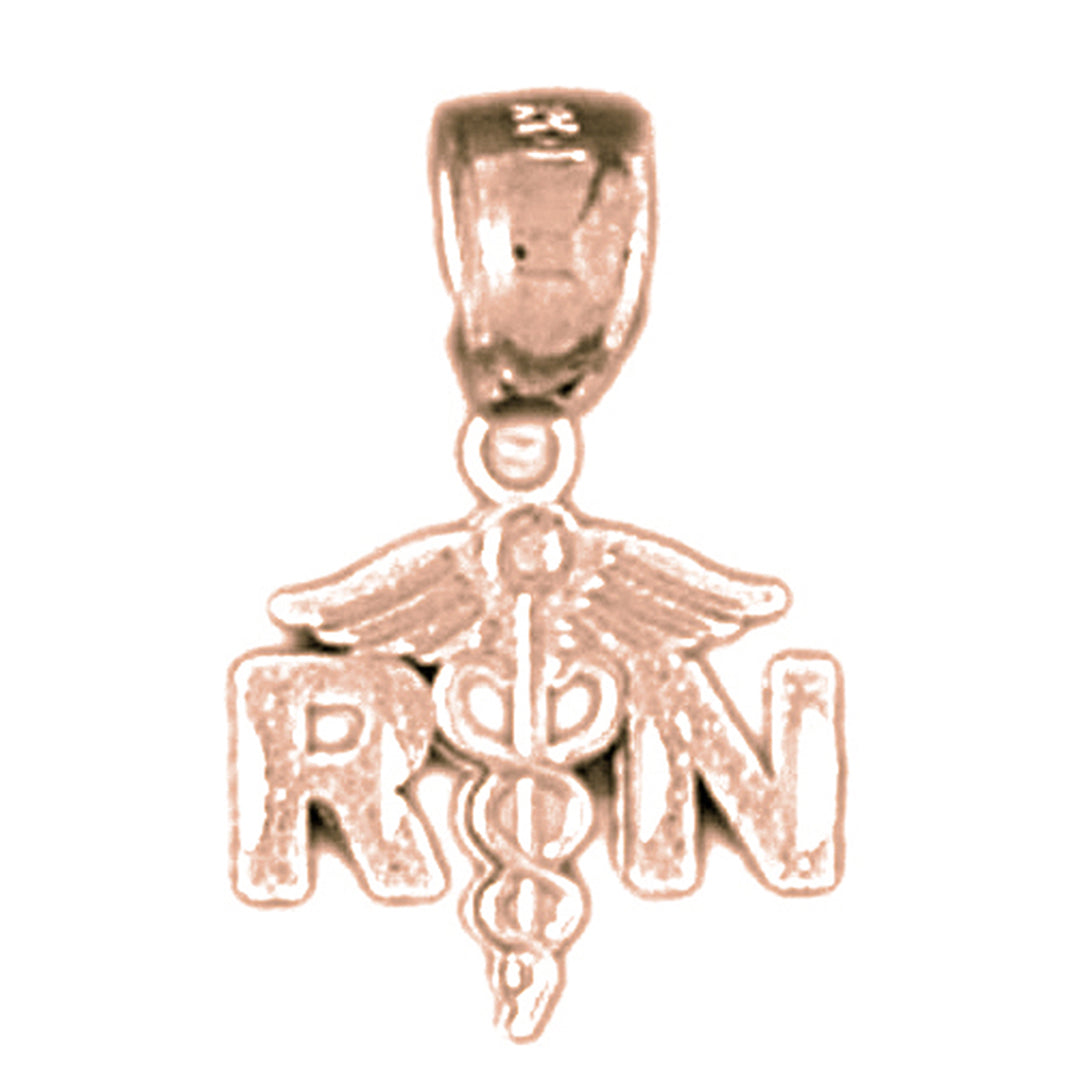 14K or 18K Gold Registered Nurse Pendant