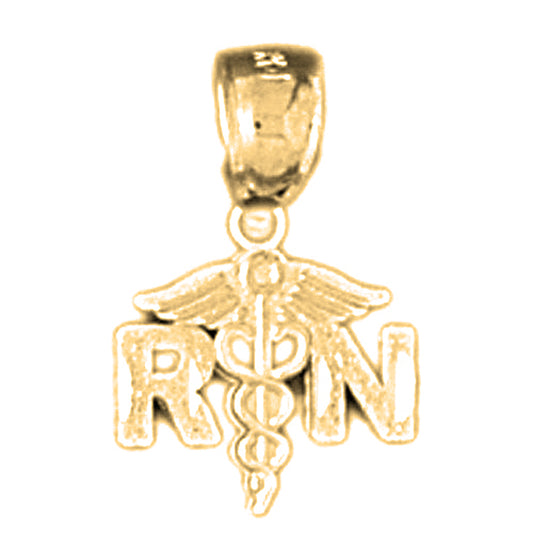 14K or 18K Gold Registered Nurse Pendant
