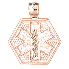 14K or 18K Gold Hexagon Star of Life Symbol Pendant