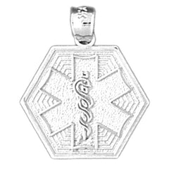 14K or 18K Gold Hexagon Star of Life Symbol Pendant