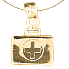 14K or 18K Gold 3D Medical Bag Pendant