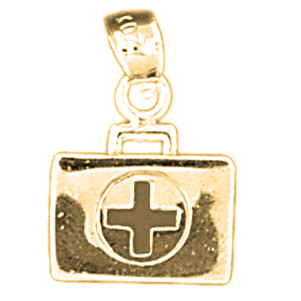14K or 18K Gold 3D Medical Bag Pendant