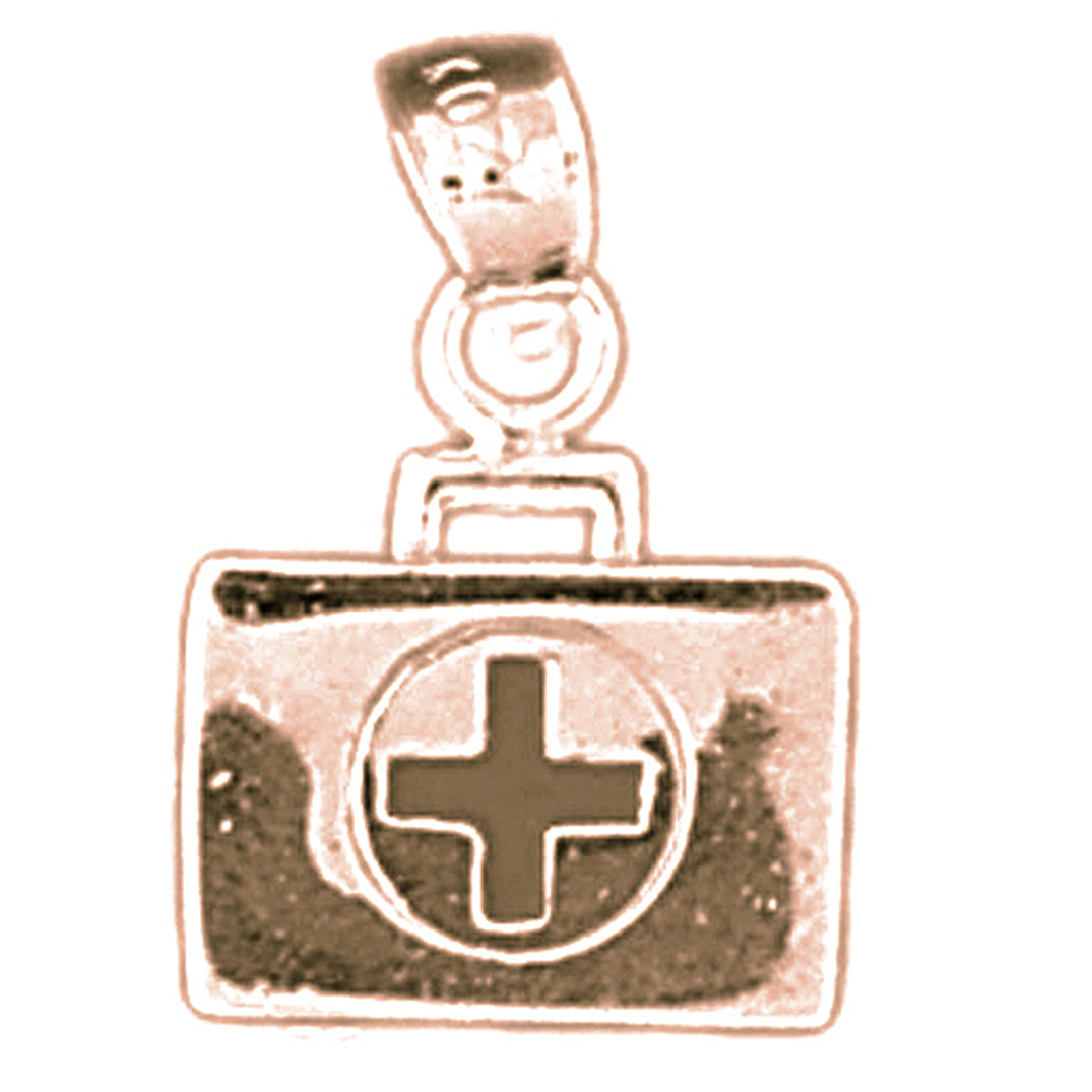 14K or 18K Gold 3D Medical Bag Pendant