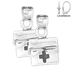 14K or 18K Gold 3D Medical Bag Earrings