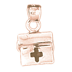 14K or 18K Gold 3D Medical Bag Pendant