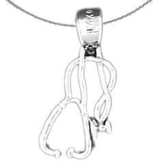14K or 18K Gold 3D Stethoscope Pendant