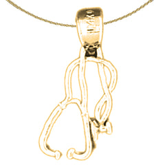14K or 18K Gold 3D Stethoscope Pendant