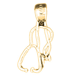 14K or 18K Gold 3D Stethoscope Pendant