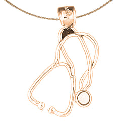 14K or 18K Gold 3D Stethoscope Pendant