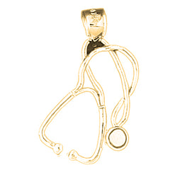 14K or 18K Gold 3D Stethoscope Pendant
